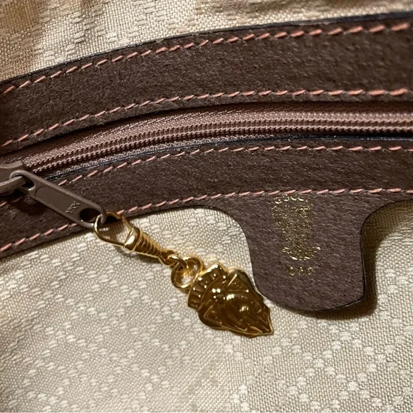 MINT! Vintage GUCCI GG Coated Canvas MONOGRAM Brown LEATHER Designer PURSE Bag - Picture 9 of 11
